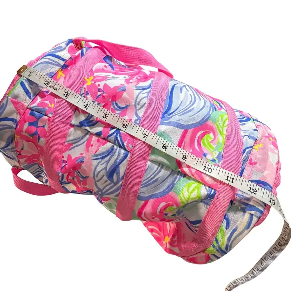 Lilly Pulitzer Insulated Beach Cooler bag in Aqua La Vista collapsible canvas